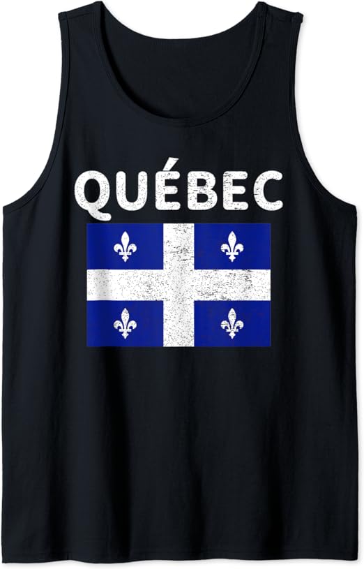 Québec Quebec Quebecois Flag Canada Vintage Retro Tank Top